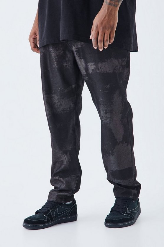 Plus gebleichte Slim-Fit Jeans