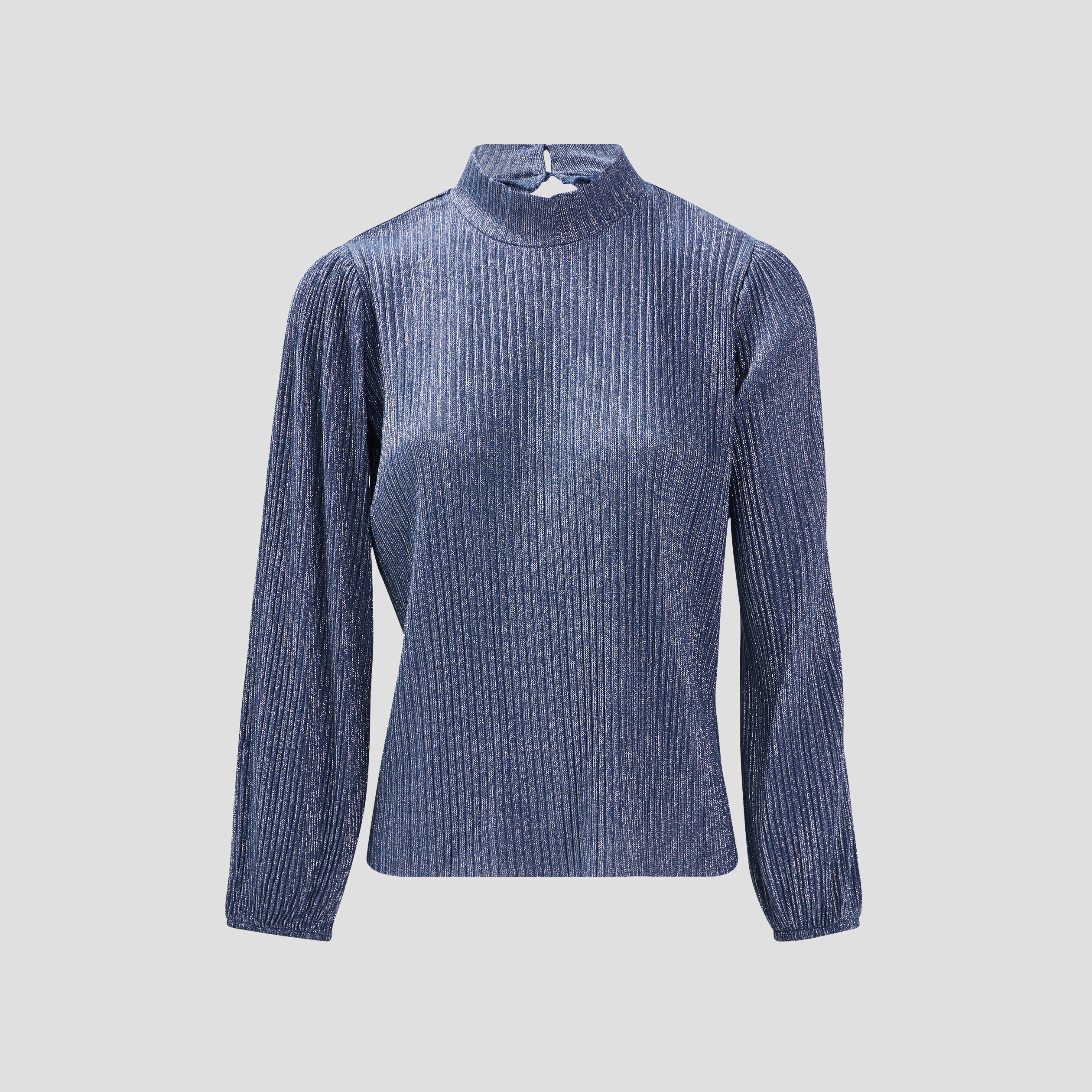 T-shirt manches longues plissé gris clair femme | Cache Cache