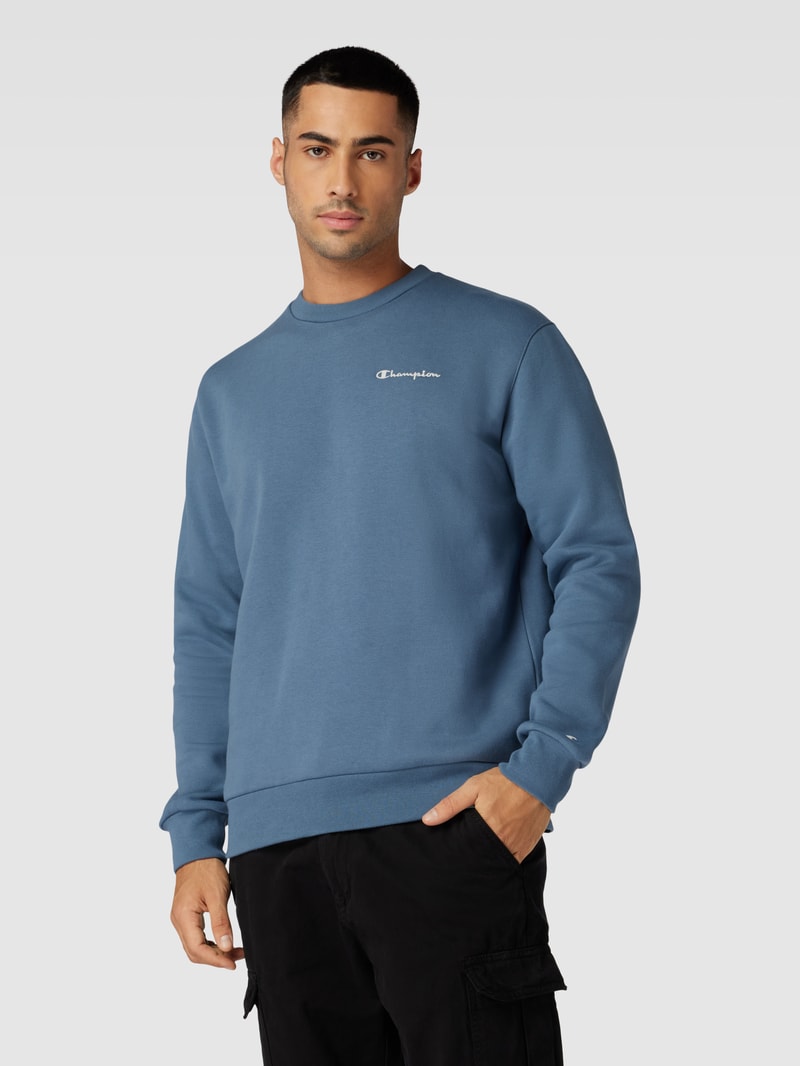 Sweatshirt mit Label-Details Modell 'Rochester' in rauchblau