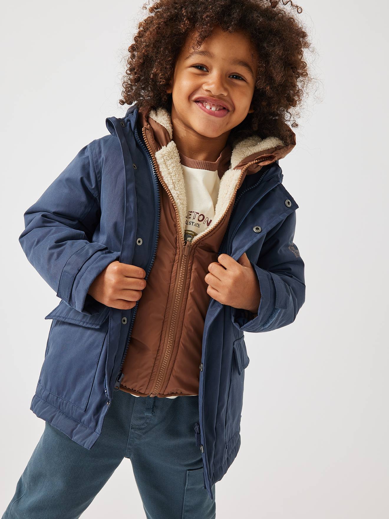 Vertbaudet Jungen 3-in-1-Jacke mit Recycling-Polyester - braun