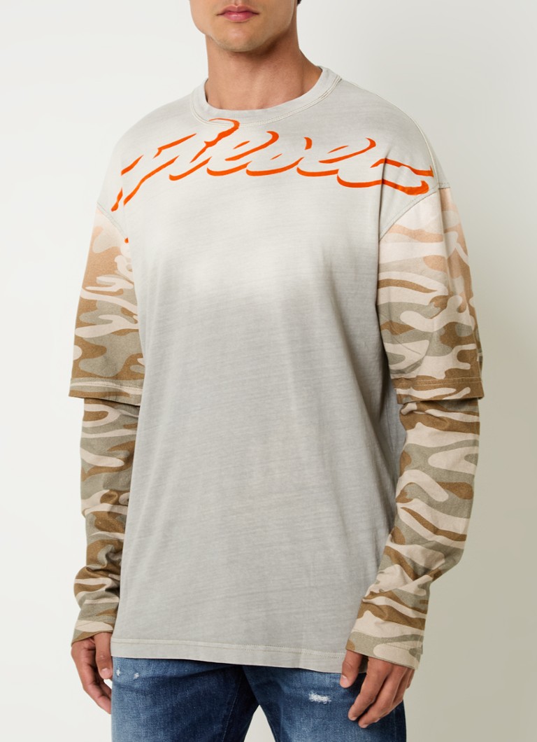 Tricou Diesel T-Wesher-Q2 cu mânecă lungă și imprimeu camuflat