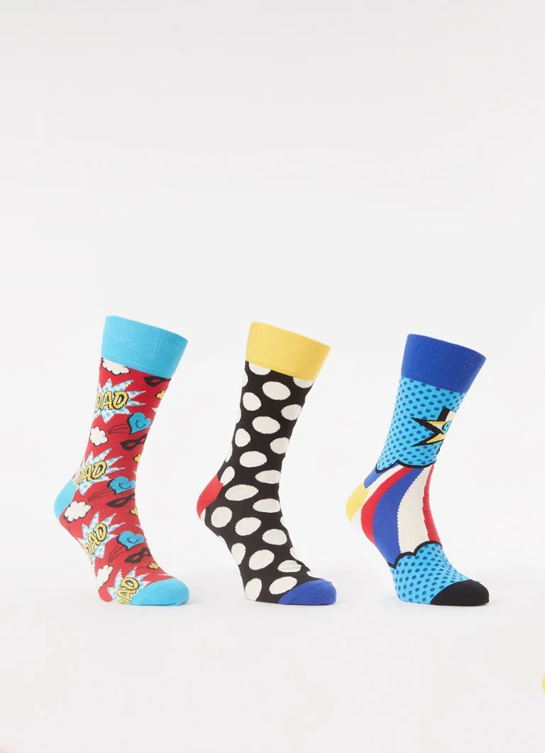 Pachet de 3 șosete Happy Socks, cadoul perfect pentru un tată minunat