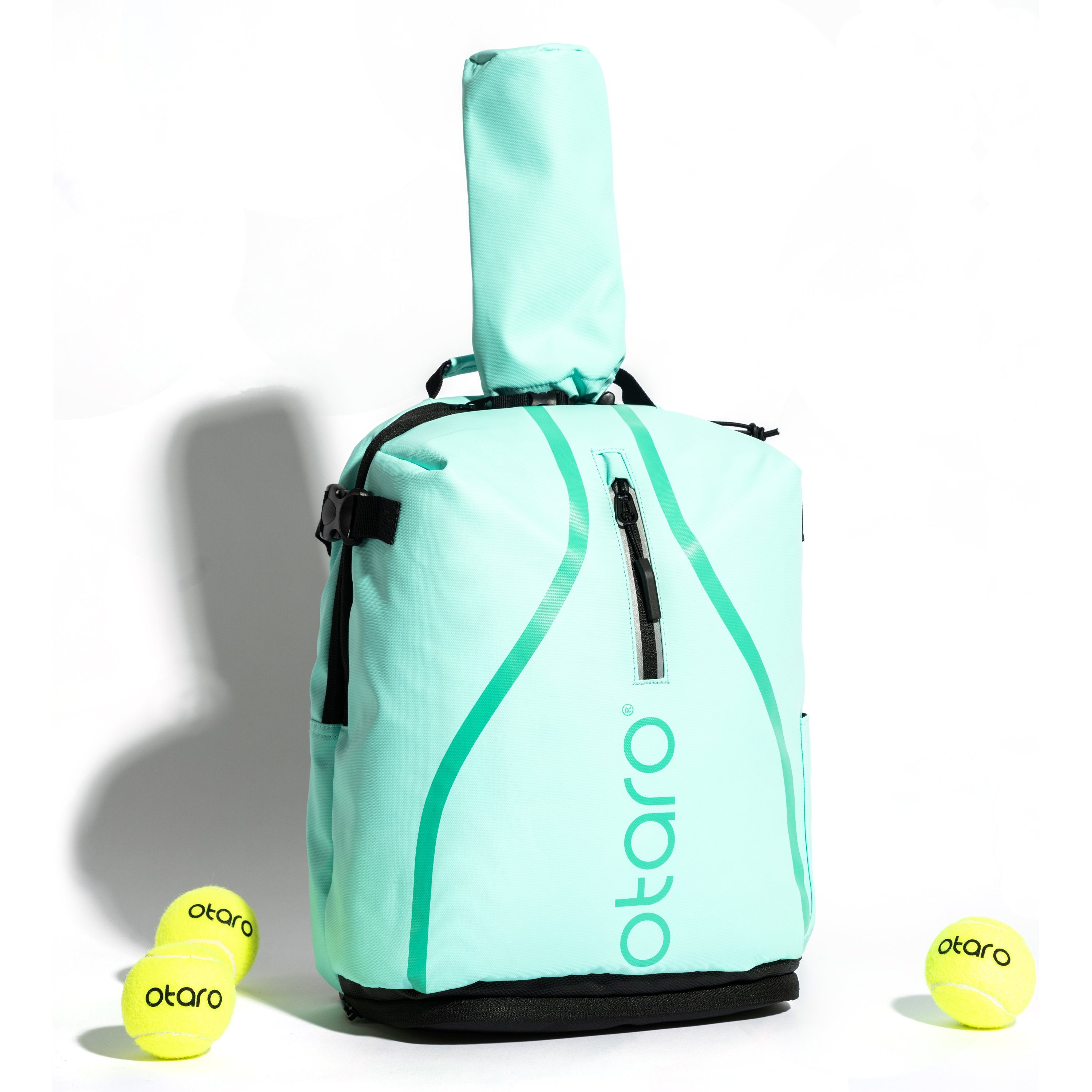 Otaro Tennisrucksack Kinder mit Schuhfach als Sportrucksack Kinder bequeme Polsterung (Wasserabweisende Regenschutzhaube, Für Sport, Schule oder Freizeit), Aus wasserabweisender LKW-Plane