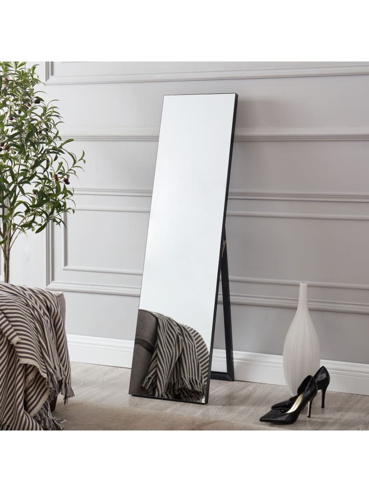 en.casa Standspiegel Barletta in Schwarz (H)150.6cm (B)35.6cm (T)2.7cm günstig kaufen onesize