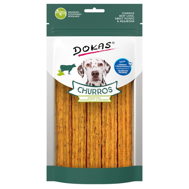 Dokas Churros mit Rinderleber, Süßkartoffel & Mehlwurm