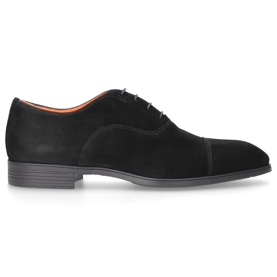 Santoni - Businessschuhe Oxford 11011 Veloursleder - schwarz