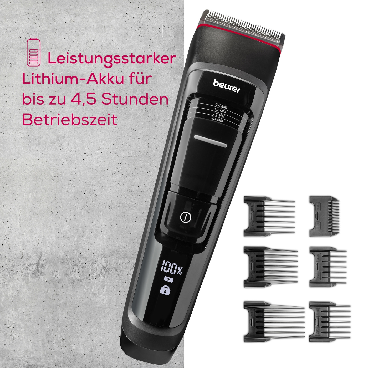 Beurer Haarschneider MN5X-Mit 7 hochwertigen Aufsätzen für schnelles und individuelles Styling