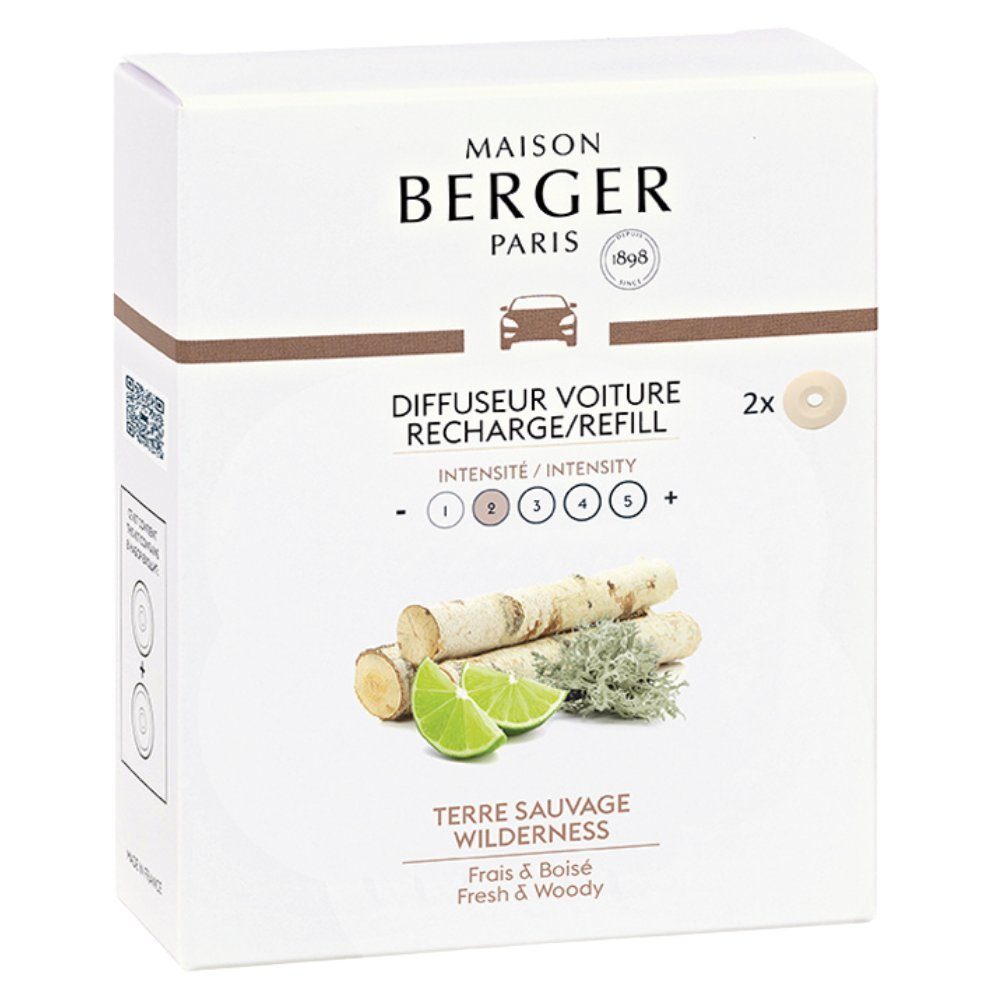 MAISON BERGER PARIS Diffuser Autoduft Refill Set - 2 Stück Unberührte Landschaft - Keramik zum Nachfüllen für Maison Berger Paris Autoduft Diffuser, 2er Pack Keramik-Nachfüllungen für den Auto-Diffusor von Maison Berger
