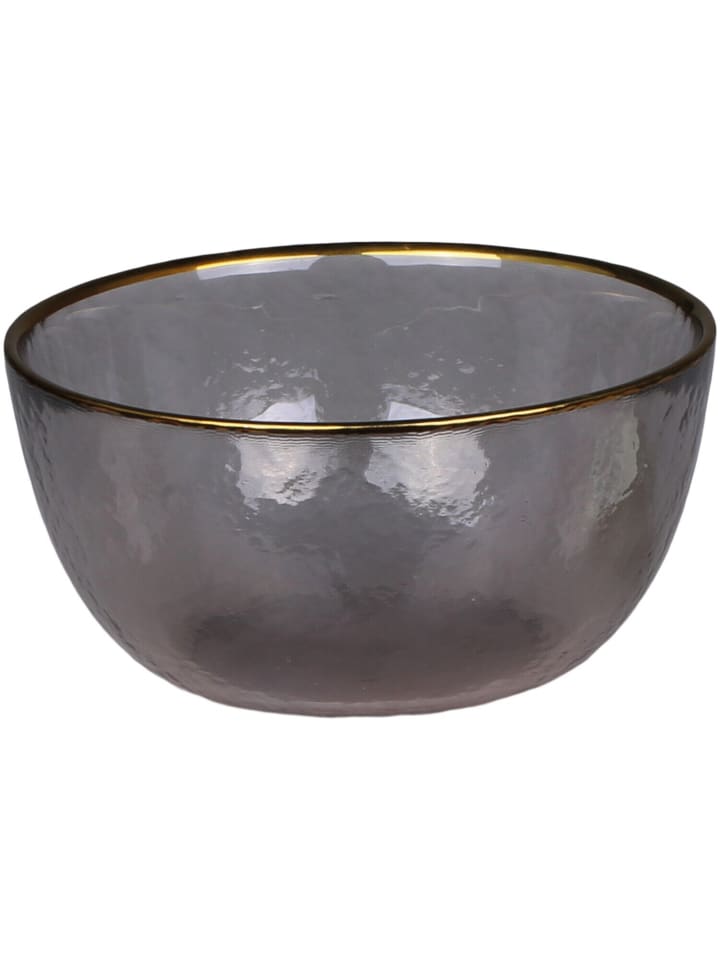 Chic Antique Glasschale mit Goldrand in Grau | Gold günstig kaufen onesize