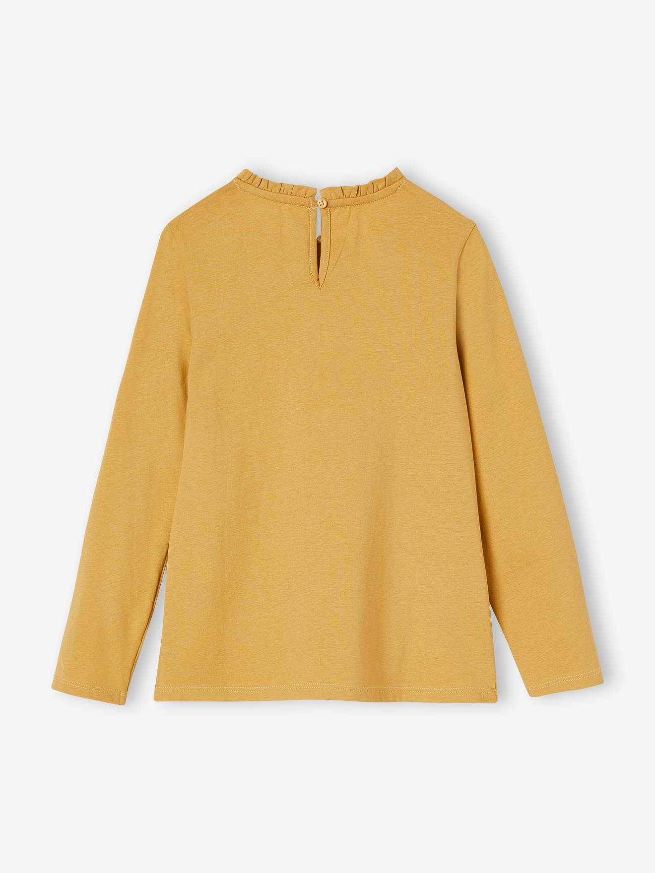 T-shirt motif fantaisie en relief fille curry
