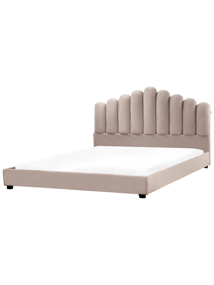 Beliani Doppelbett VINCENNES in Beige/Schwarz - (W) 185 x (H) 124 x (L) 213 cm günstig kaufen onesize