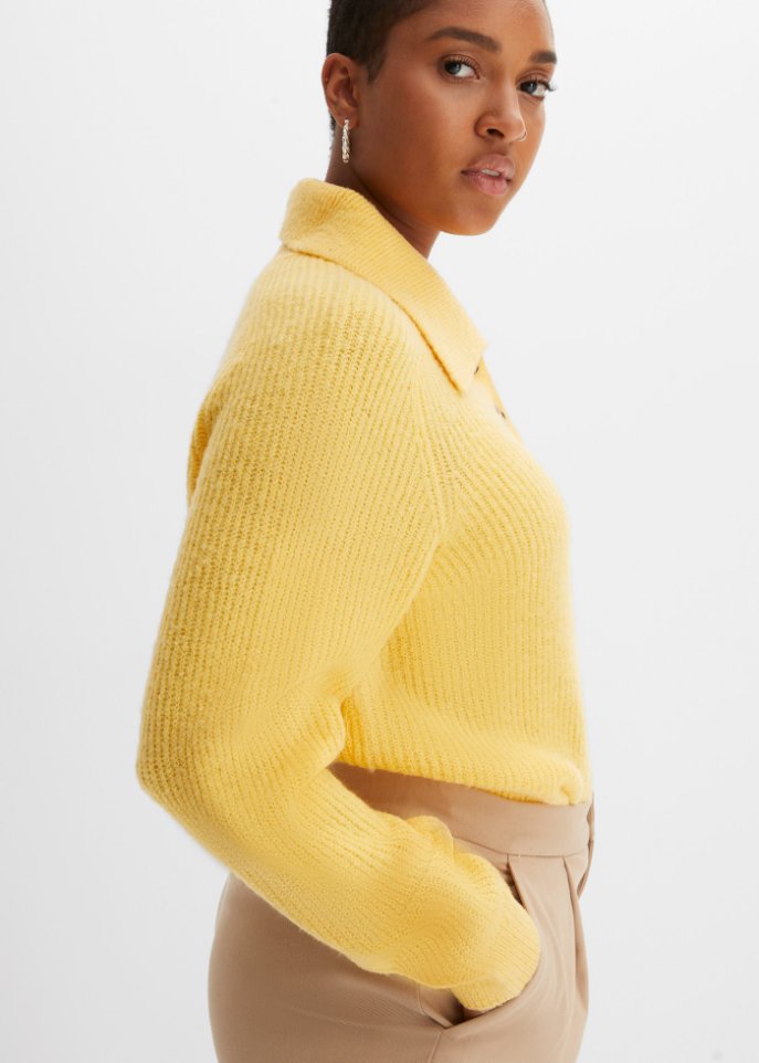 Strickpullover mit Polokragen
