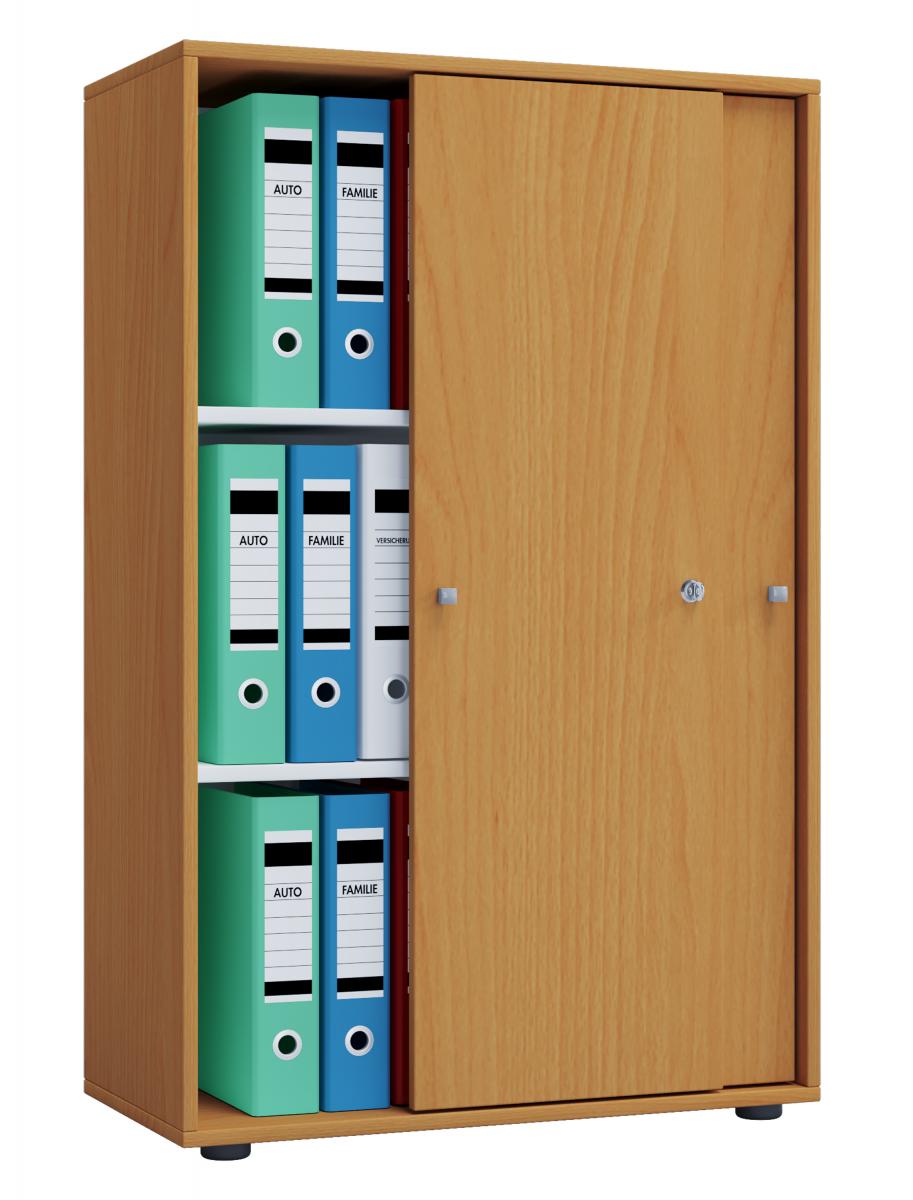 VCM Büroschrank Lona XL mit Schiebetüren Buche