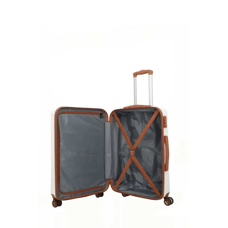 Travelite BALI Kofferset mit 4 Rollen Gr. L\/M\/S - Weiss\/Cognac
