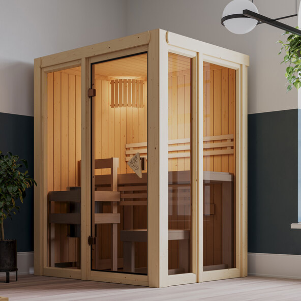 Sauna Ida 1 mit Ofen, 3,6 kW, naturbelassen