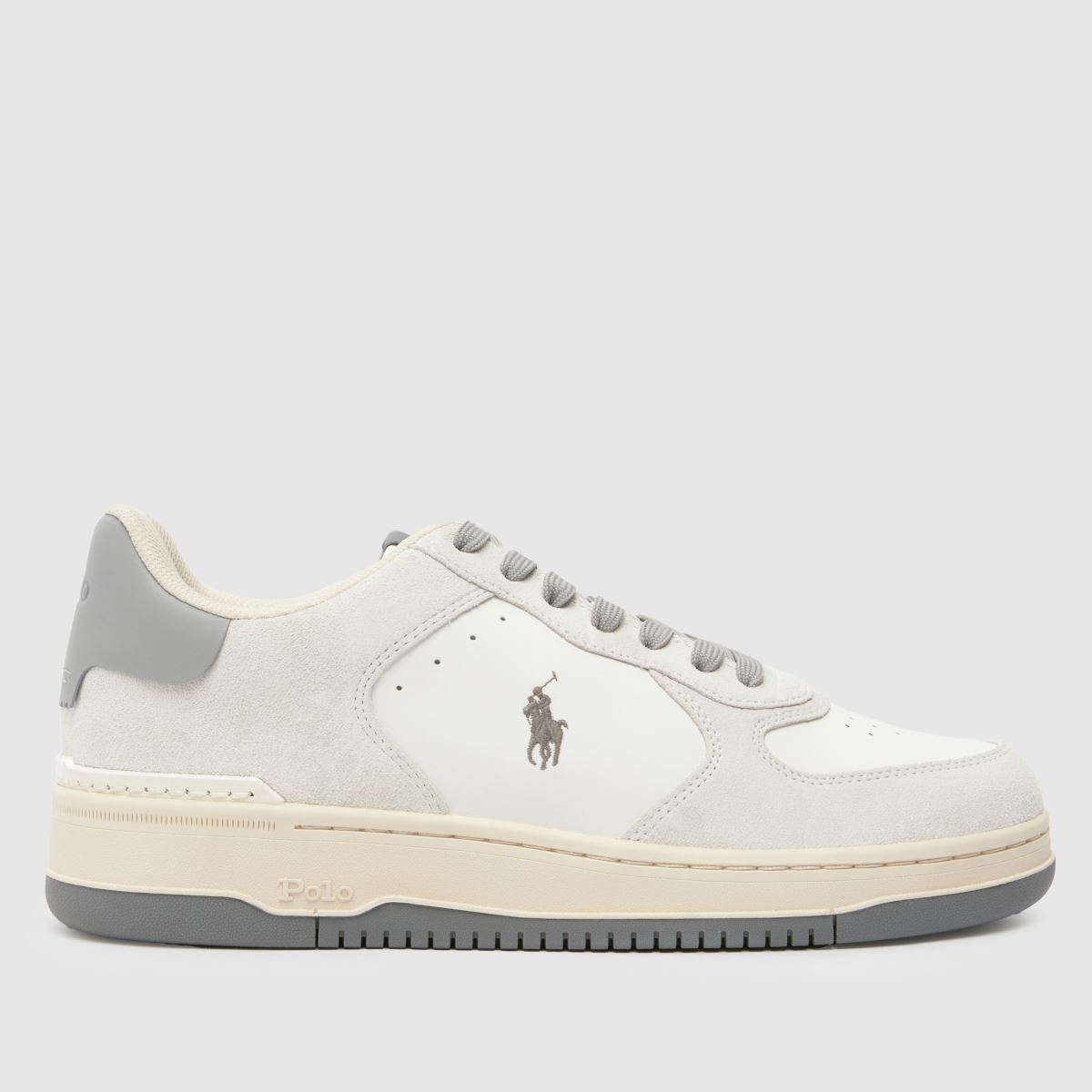 Polo Ralph Lauren – Masters Court – Vita och grå sneakers