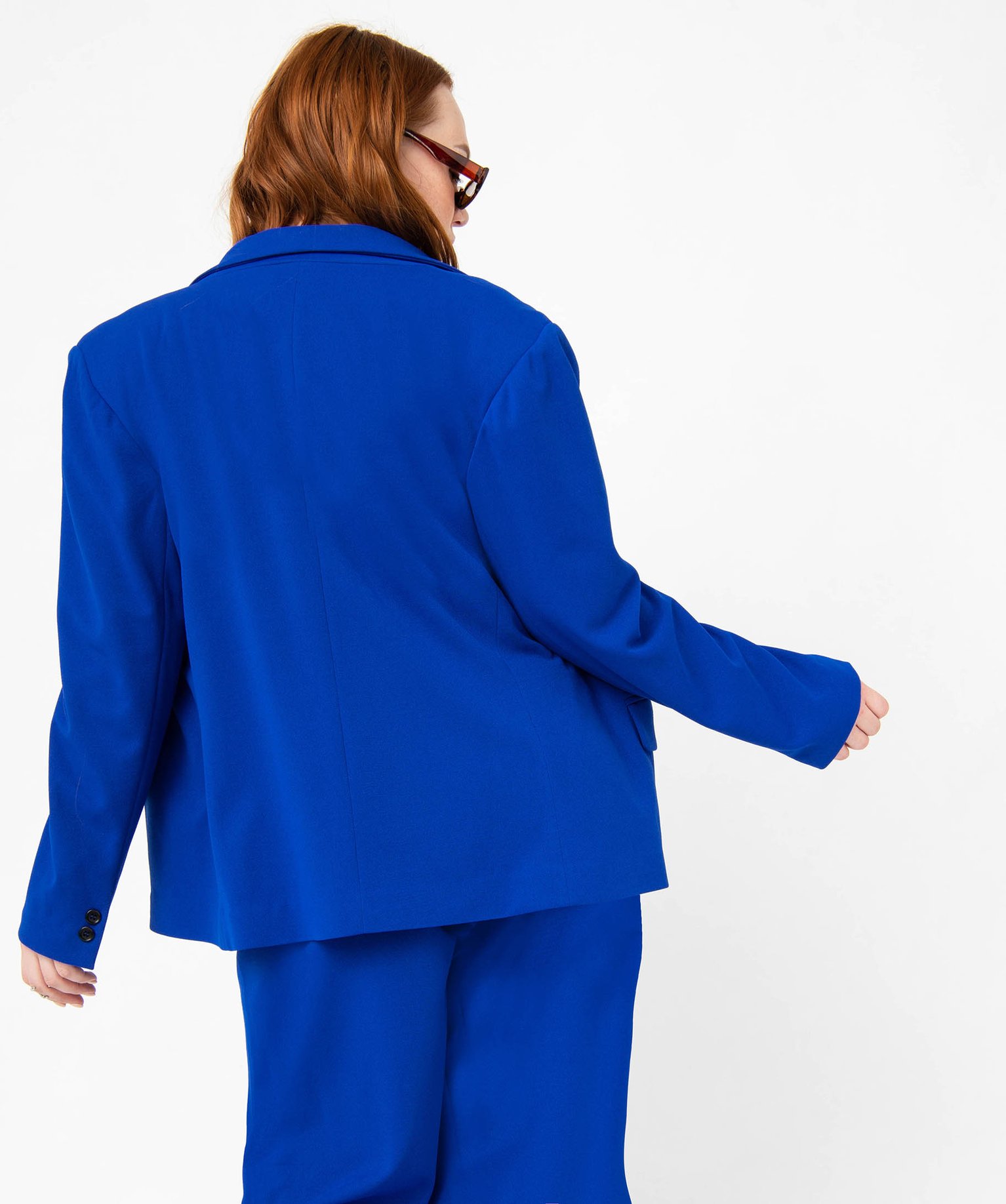 Veste de costume femme grande taille bleu | GEMO