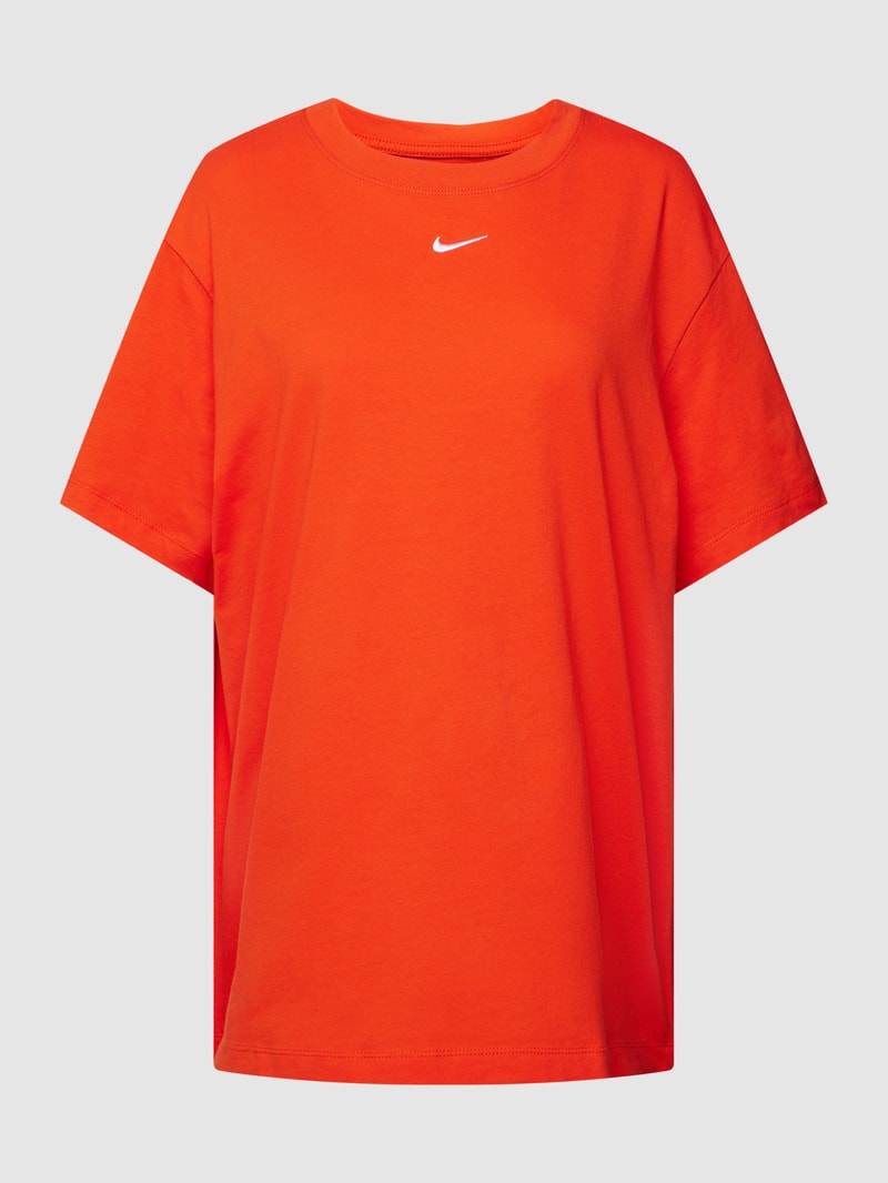 T-Shirt mit Label-Stitching in rot