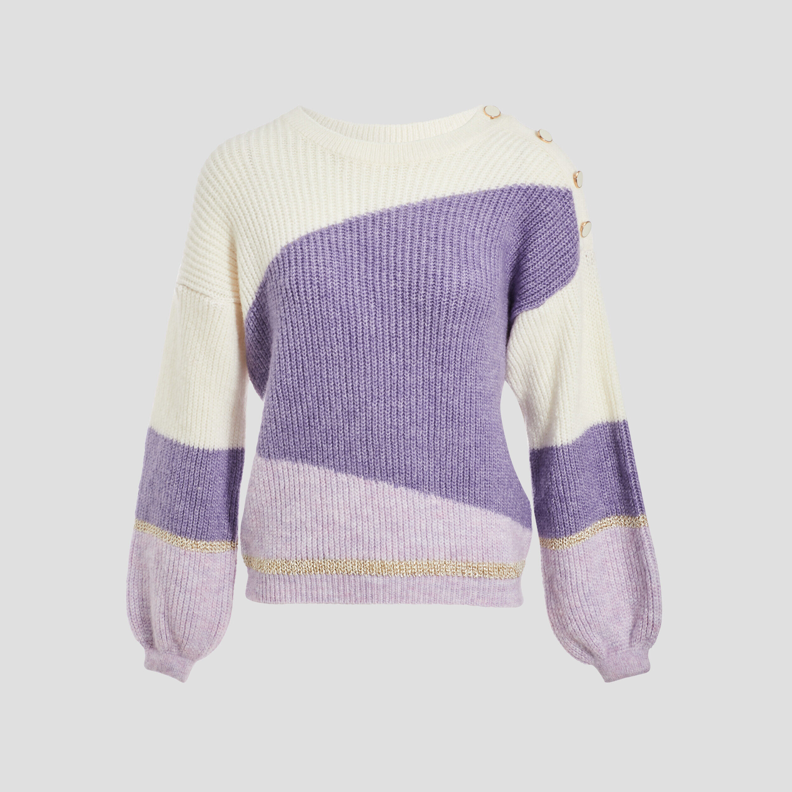 Pull avec boutons violet clair femme | Cache Cache