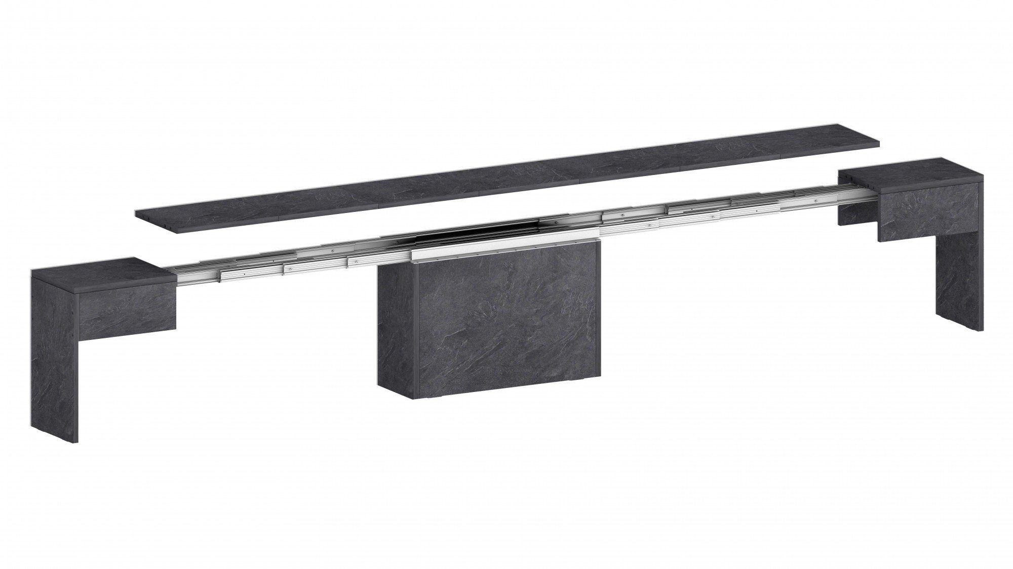 Tecnos Sitzgruppe Praktika, (Spar-Set, 2-tlg., Set beinhaltet 2 Bänke), Je Bank ausziehbar bis 290 cm