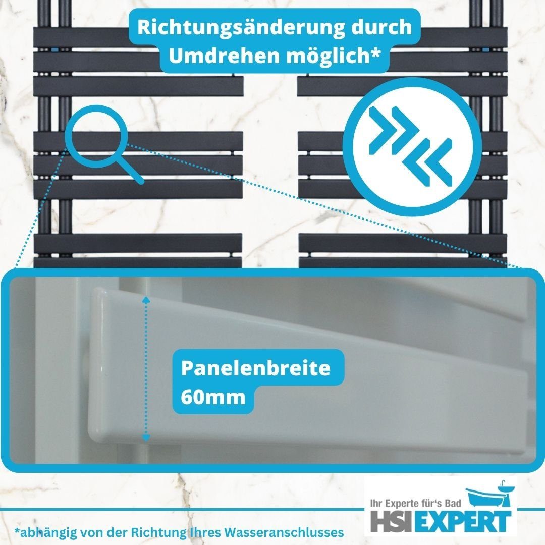HGMBAD Badheizkörper Heizkörper Handtuchwärmer weiß oder anthrazit, Montage-variabel
