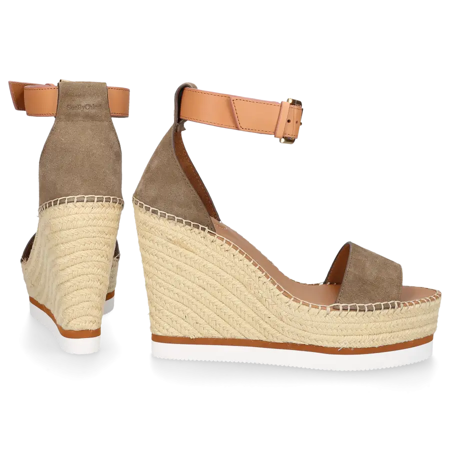 SEE BY CHLOÉ - Espadrilles GLYN Veloursleder - grün