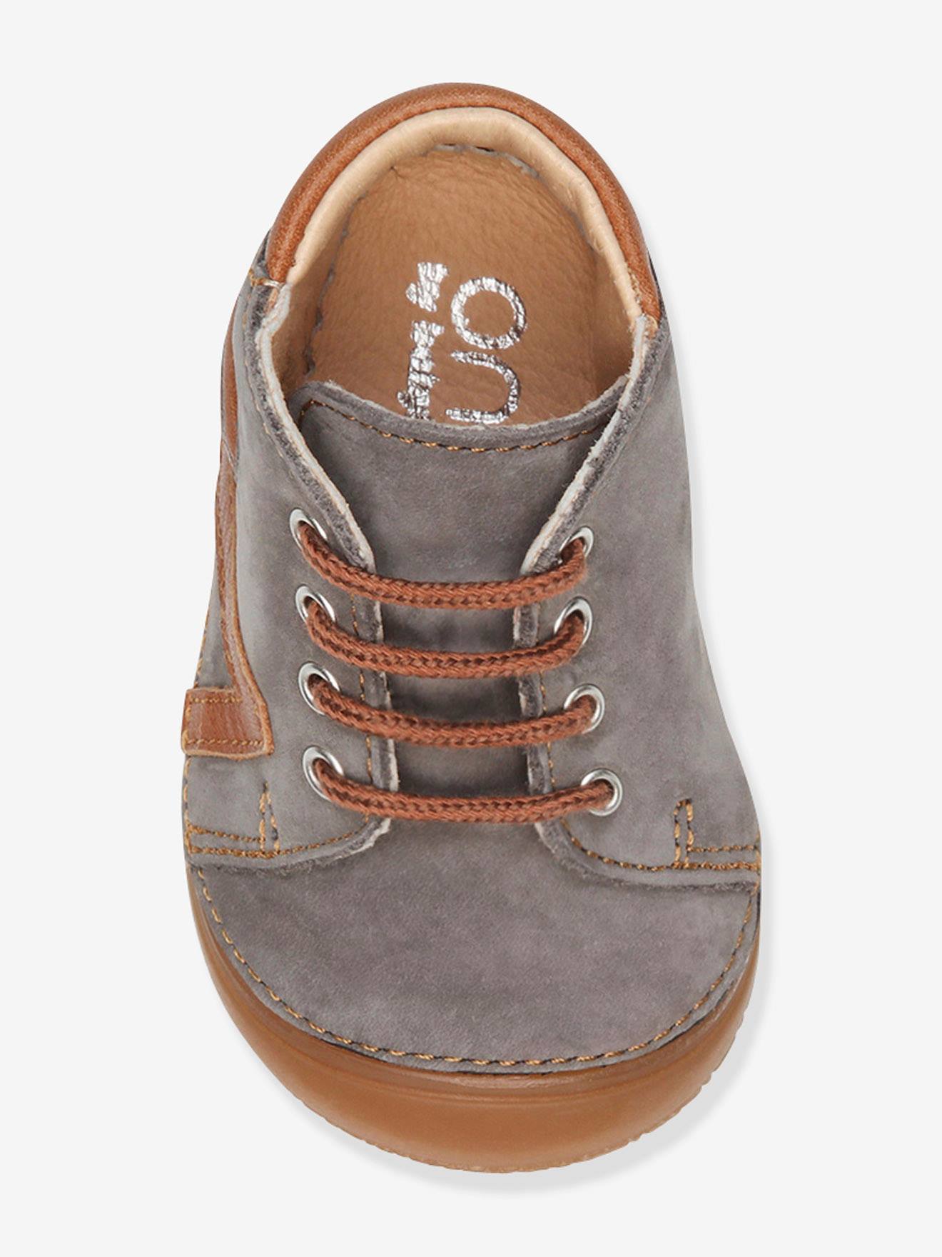Bottillons lacés cuir bébé garçon B1 Babybotte® gris