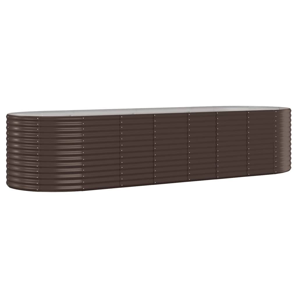 furnicato Hochbeet Pulverbeschichteter Stahl 322x100x68 cm Braun