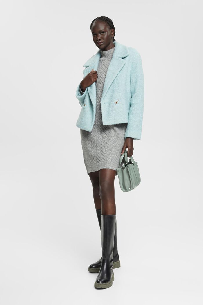 Webstoff-Jacke in Woll-Optik