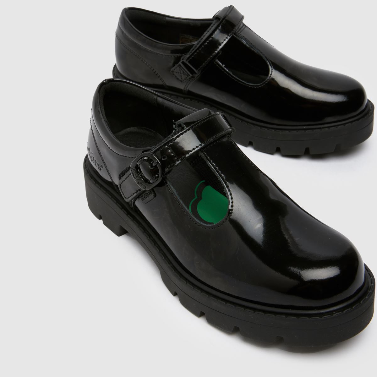 Kickers svarta kori t-bar flickor juniorskor