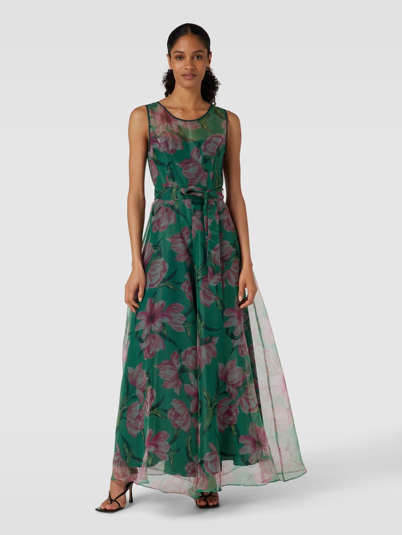 Jumpsuit mit Bindegürtel in grün