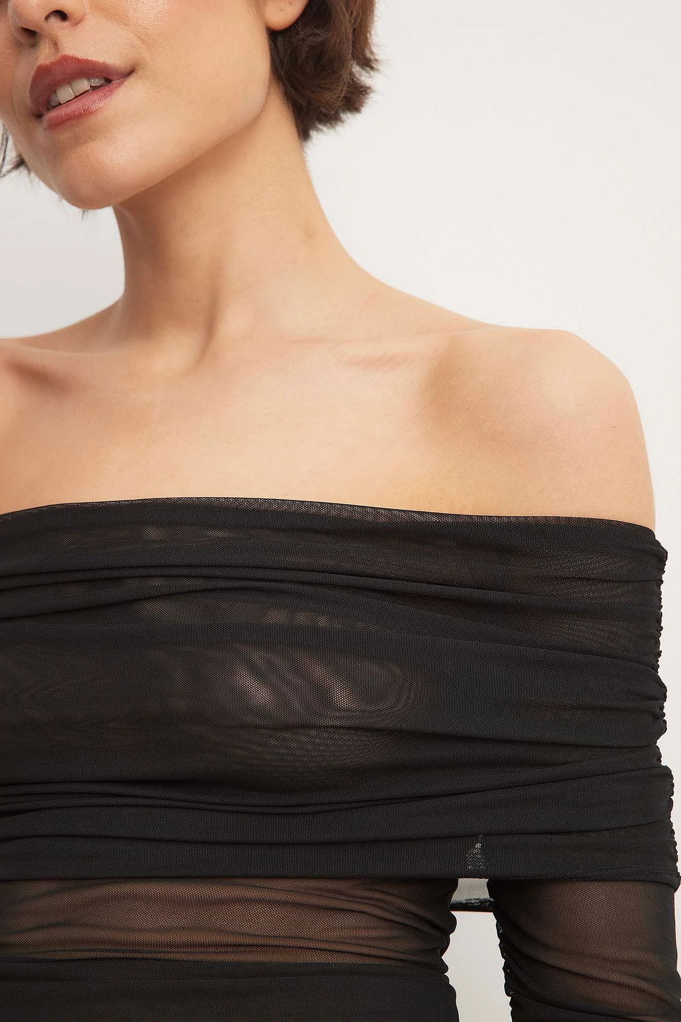 Mesh Off Shoulder Top