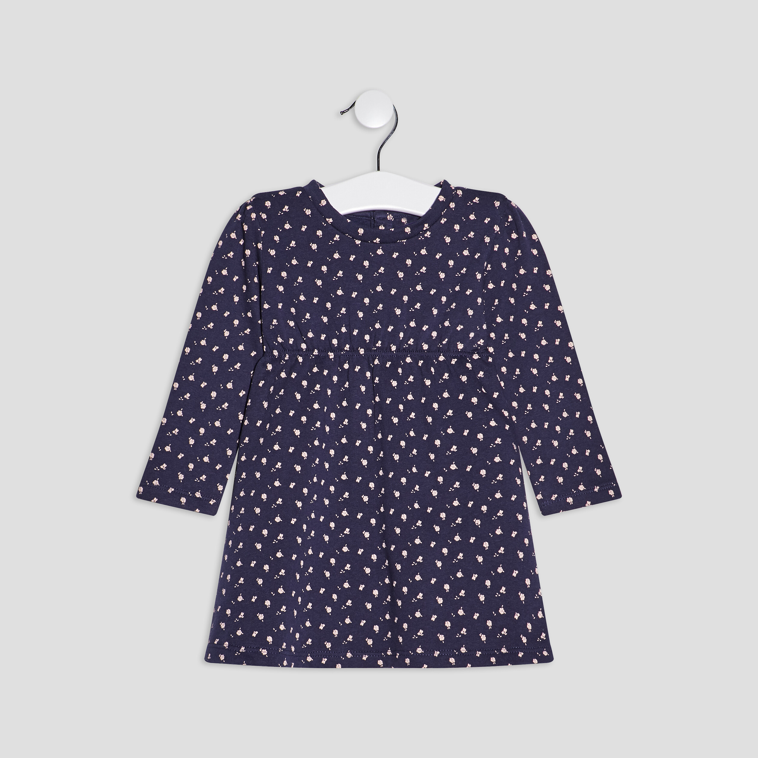 Robe droite molletonnée bleu marine bébé fille | La Halle