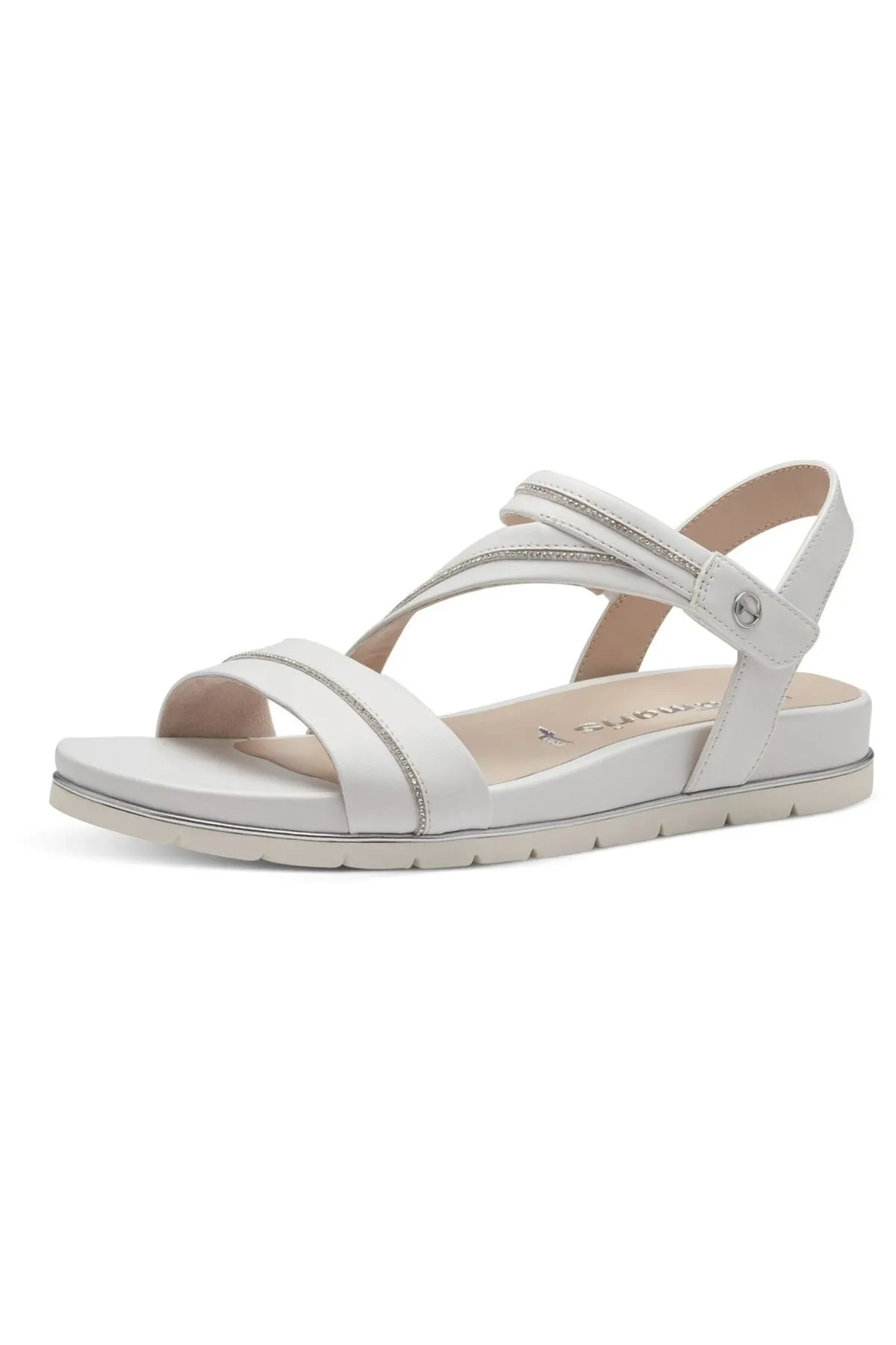 Tamaris  Sandalette - Weiß - Flacher Absatz