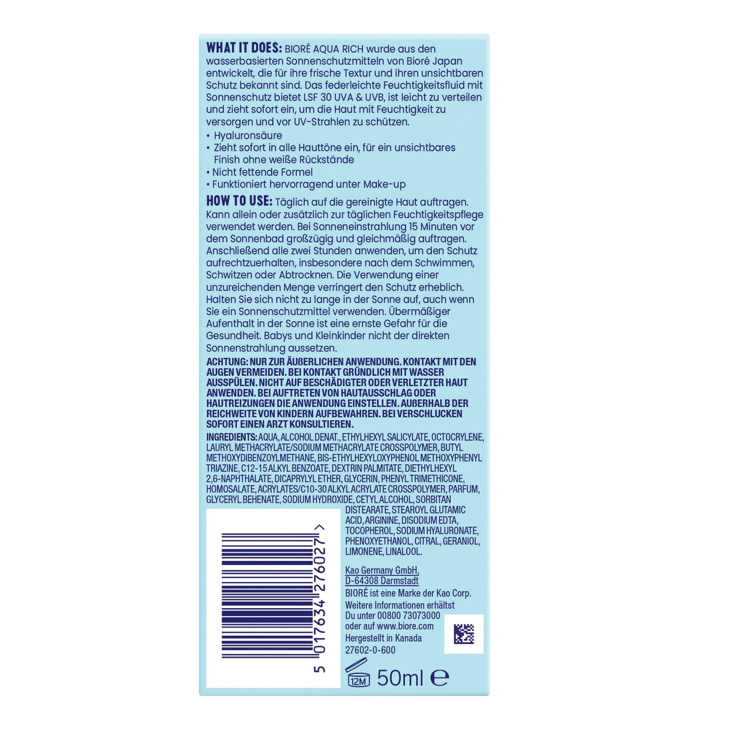 Aqua Rich UV Leichtes Feuchtigkeitsfluid LSF30