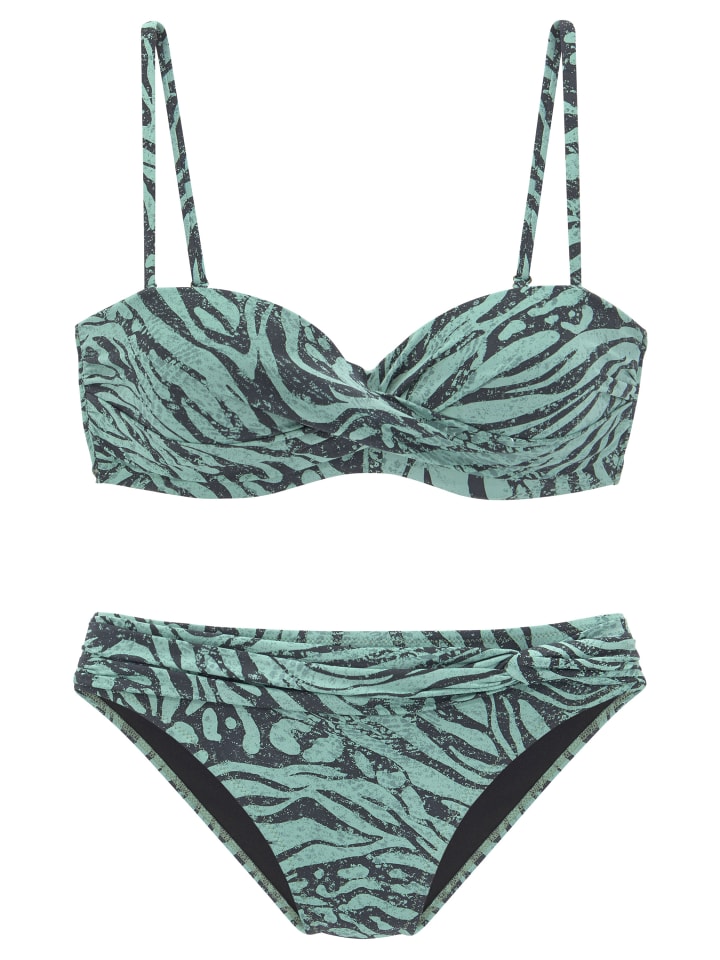 Bruno Banani Bügel-Bandeau-Bikini in jade bedruckt günstig kaufen