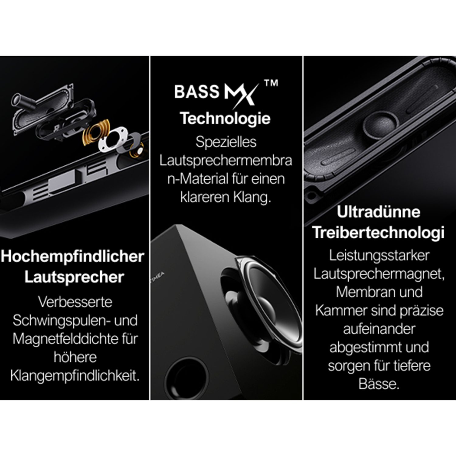 Ultimea Nova S50 2.1 Dolby Atmos Soundbar (BassMAX, 3D Surround Sound System für TV, PC Lautsprecher Heimkino)