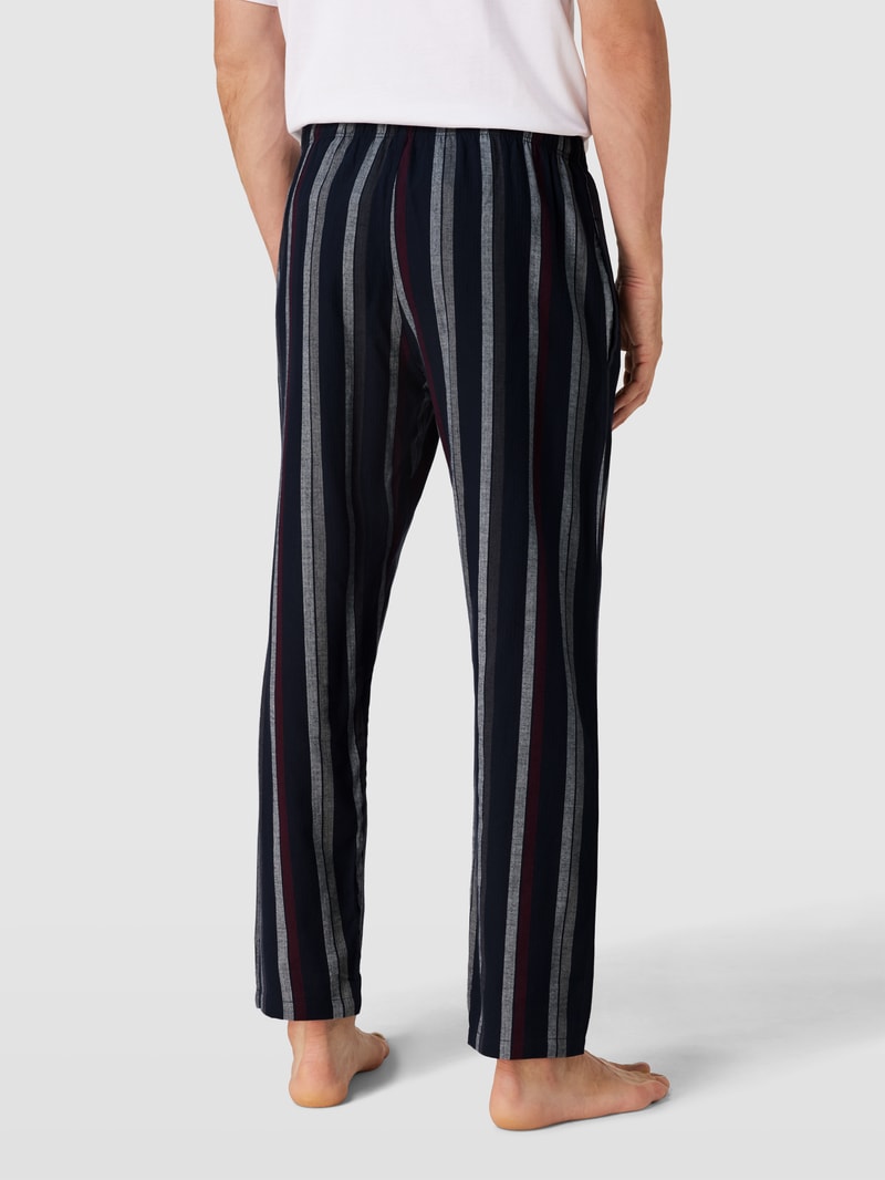 Pyjama-Hose aus Baumwolle mit Knopfleiste in dunkelblau