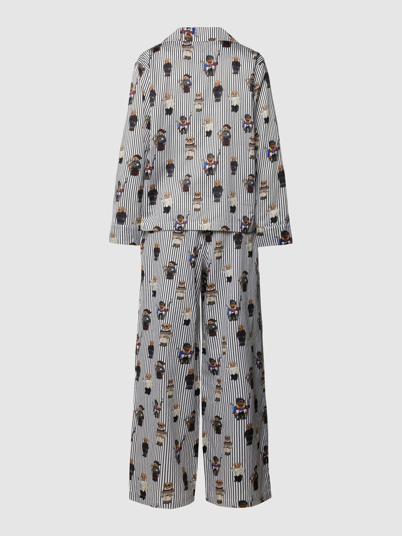 Pyjama mit Allover-Muster Modell 'Iconic Bear' in mittelgrau
