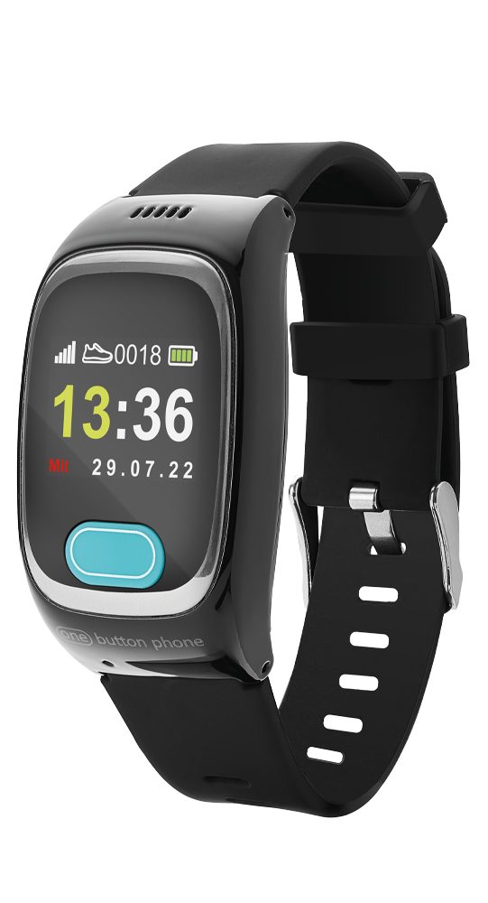 one button phone Notrufuhr mit GPS-Ortung und Telefonfunktion, SOS-Knopf für Senioren Smartwatch