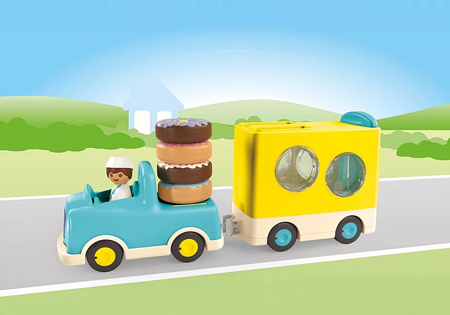 JUNIOR: Verr&uuml;ckter Donut Truck mit Stapel- und Sortierfunktion