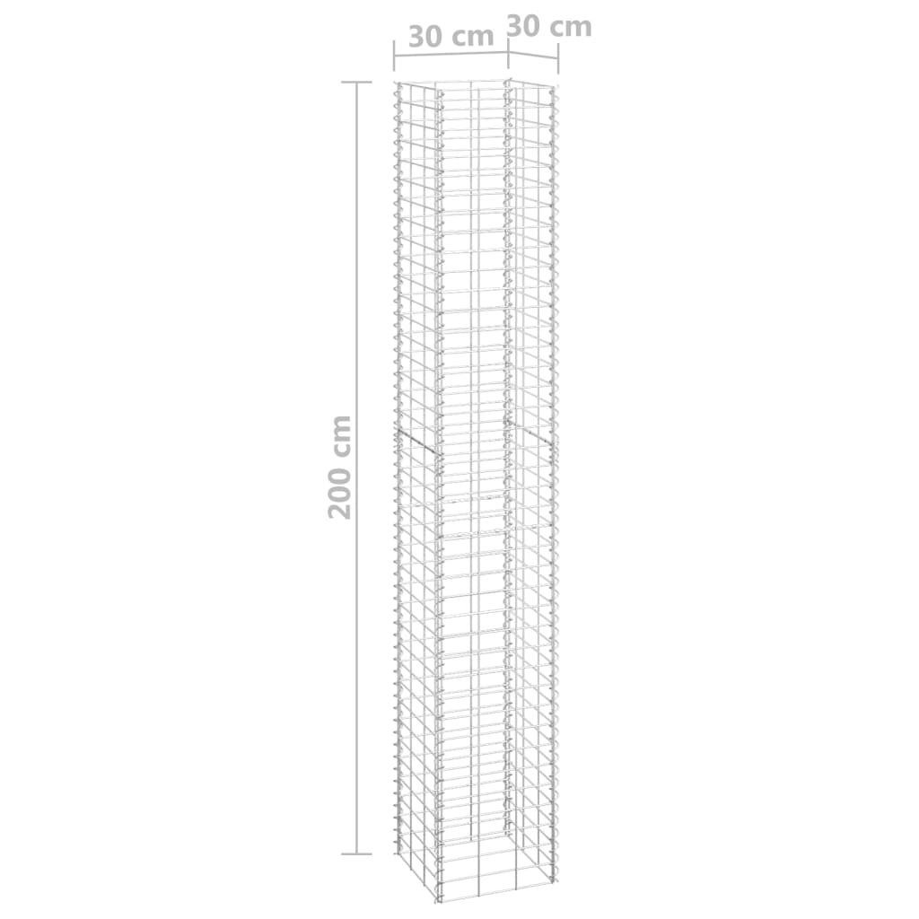 vidaXL Hochbeet Gabionen-Hochbeete 3 Stk. 30x30x200 cm Eisen (1 St)