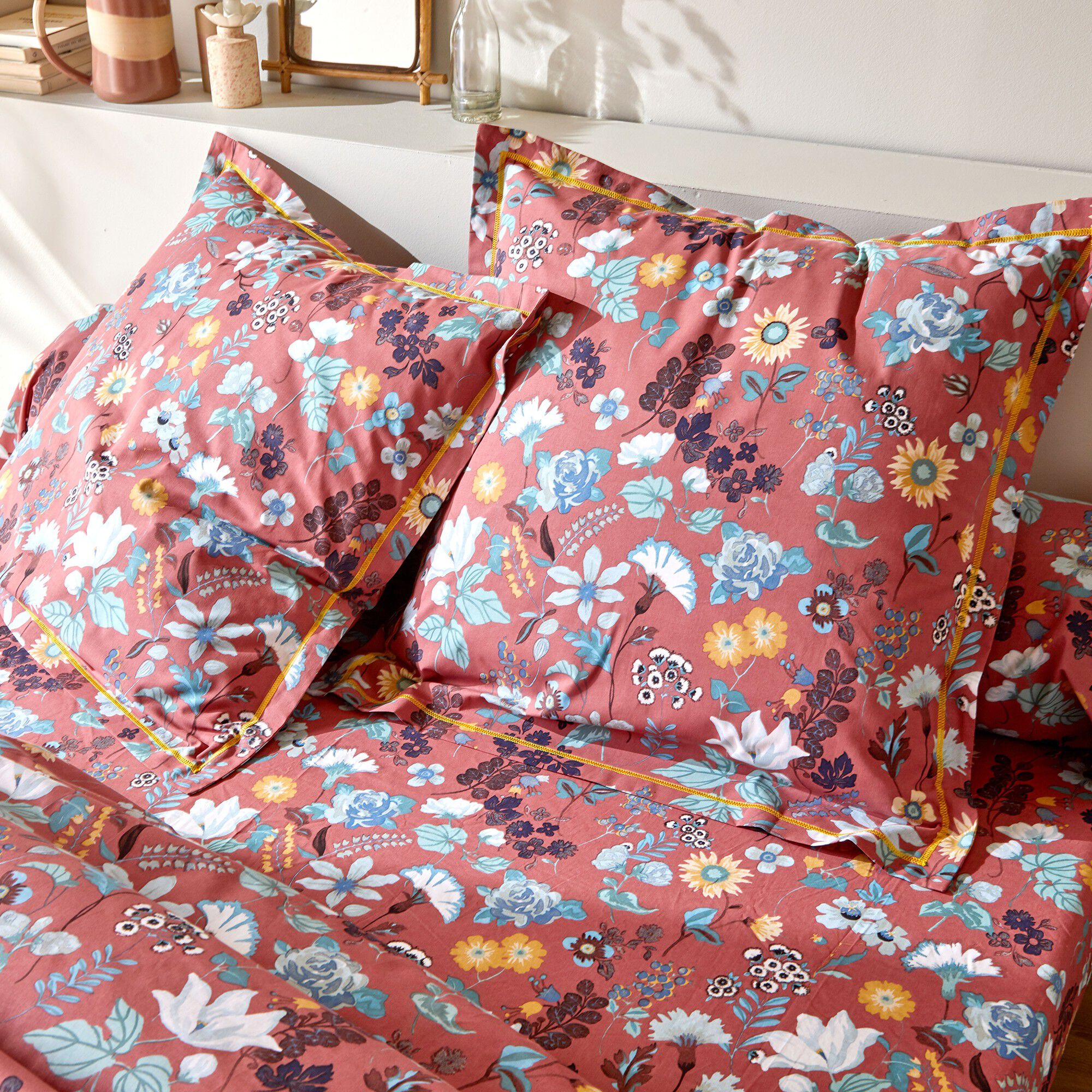 Linge de lit Kelly en coton imprimé floral