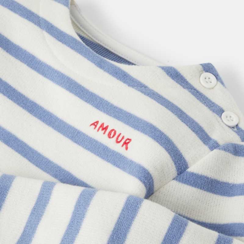 Pull marinière molleton léger bleu mixte Absorba