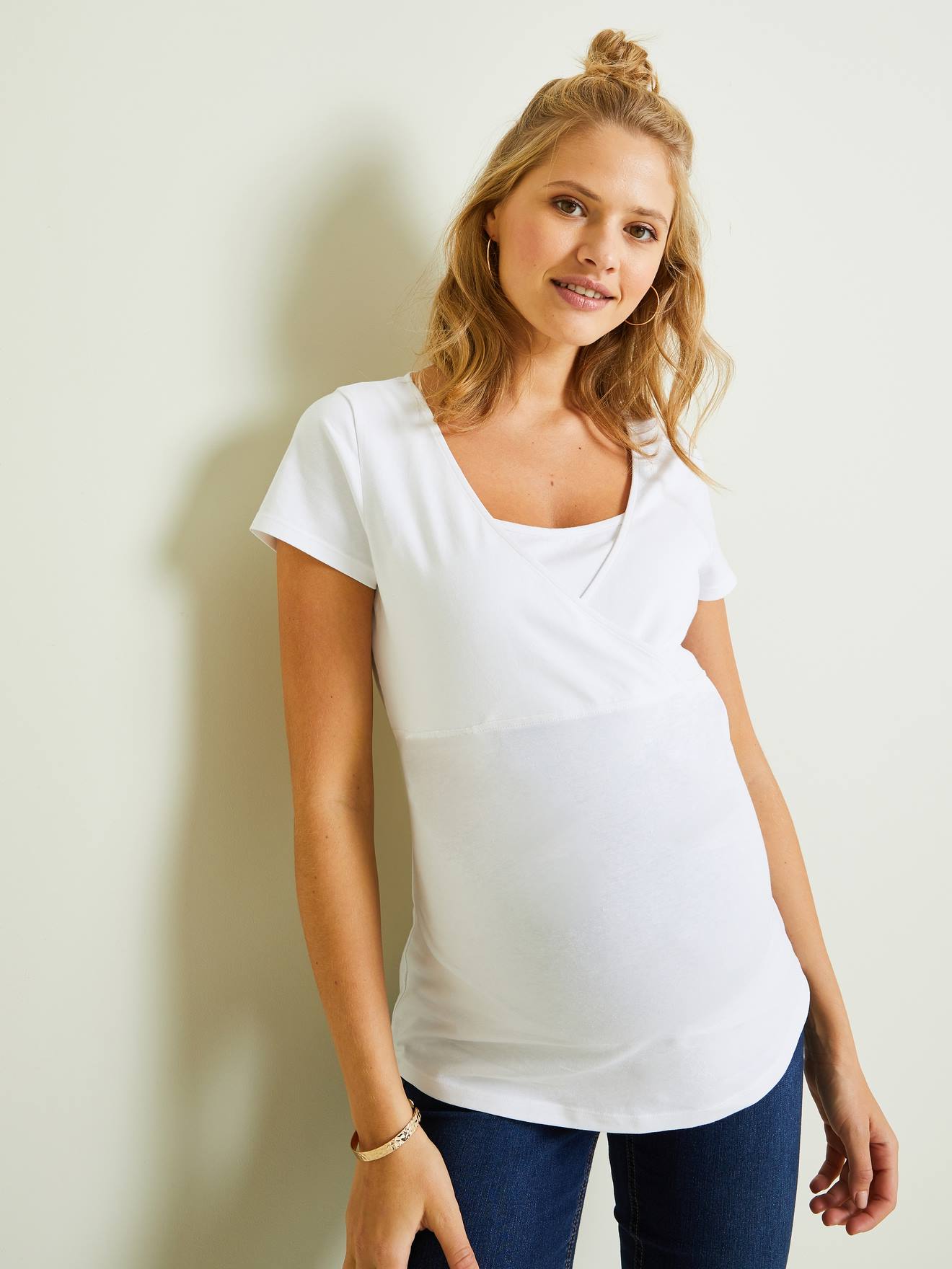 Vertbaudet 2er-Pack T-Shirts für Schwangerschaft & Stillzeit Oeko-Tex - pack marine/grau