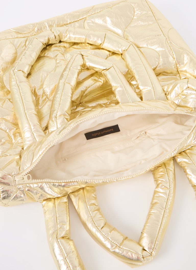 Summum Quilted shopper with metallic finish