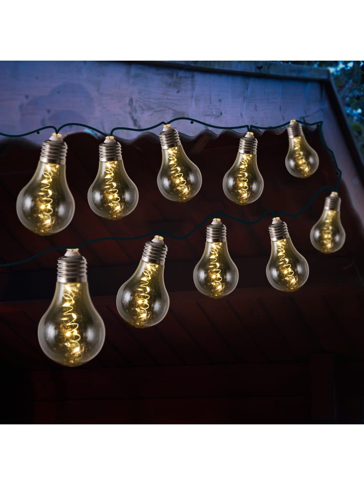 MARELIDA LED Solar Lichterkette mit Glühbirnen 2 Funktionen L: 4,5m in rauchgrau günstig kaufen onesize