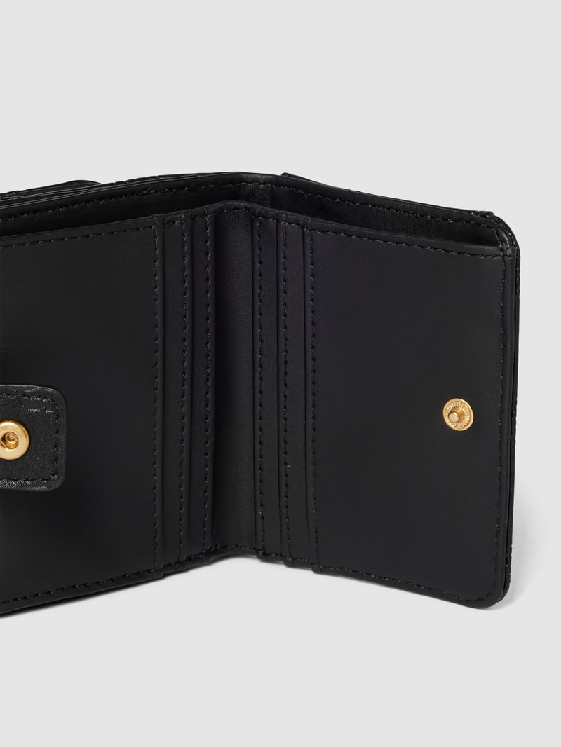 Portemonnaie mit Label-Details Modell 'GEVA' in schwarz