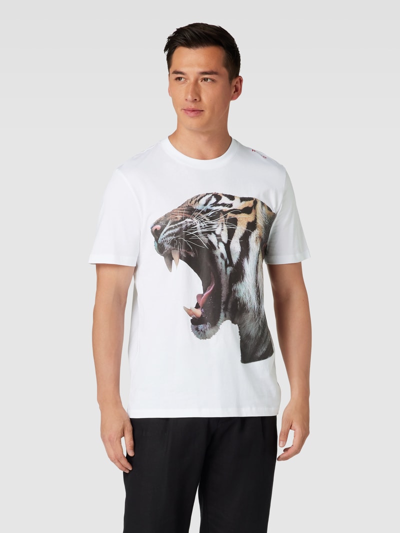 T-Shirt mit Motiv-Print Modell 'Digre' in weiß