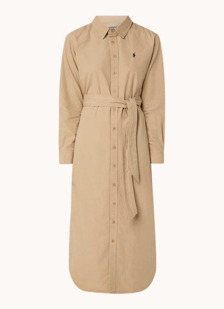Ralph Lauren blouse dress with tie belt and logo embroidery